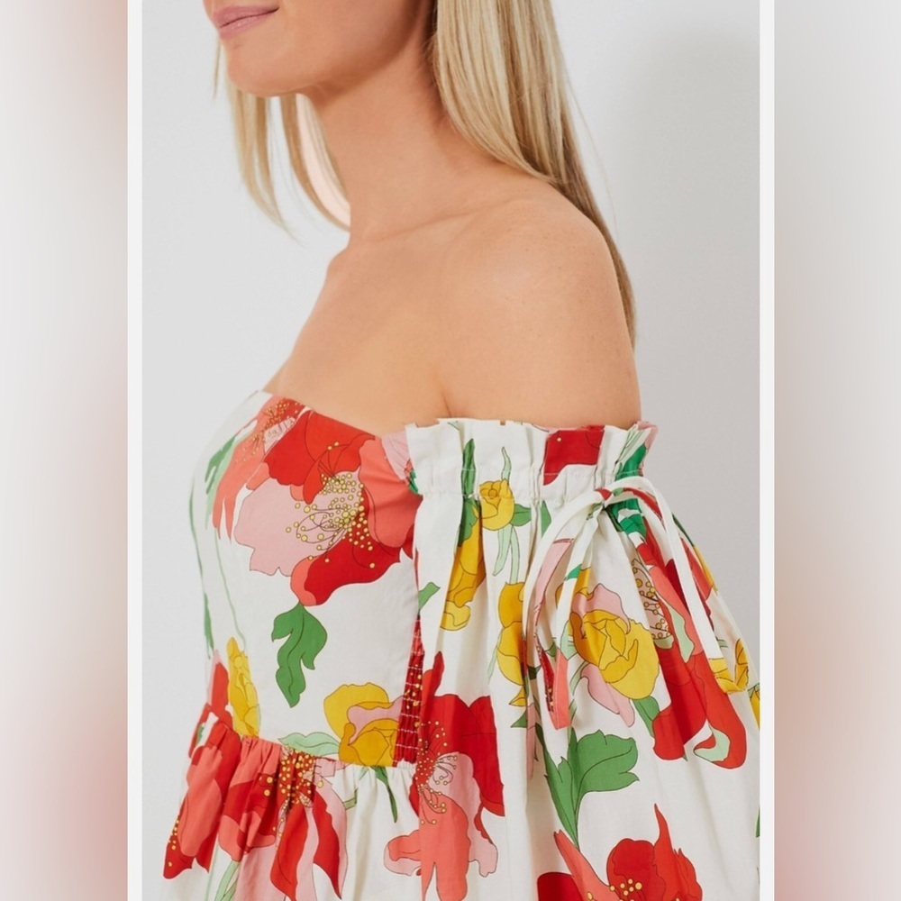 Tuckernuck Hyacinth House Marigold Maxi off the shoulder Dress NWT sz Small - Picture 3 of 16